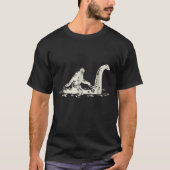 Bigfoot Sasquatch Riding The Loch Ness Monster Fun T-Shirt (Vorderseite)