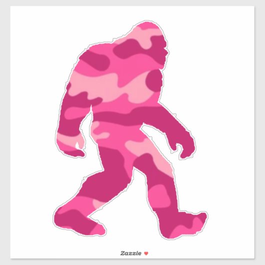 Bigfoot Sasquatch Rosa Camouflage Aufkleber (Blatt)