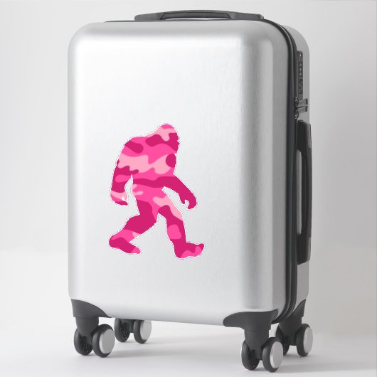 Bigfoot Sasquatch Rosa Camouflage Aufkleber (Koffer)