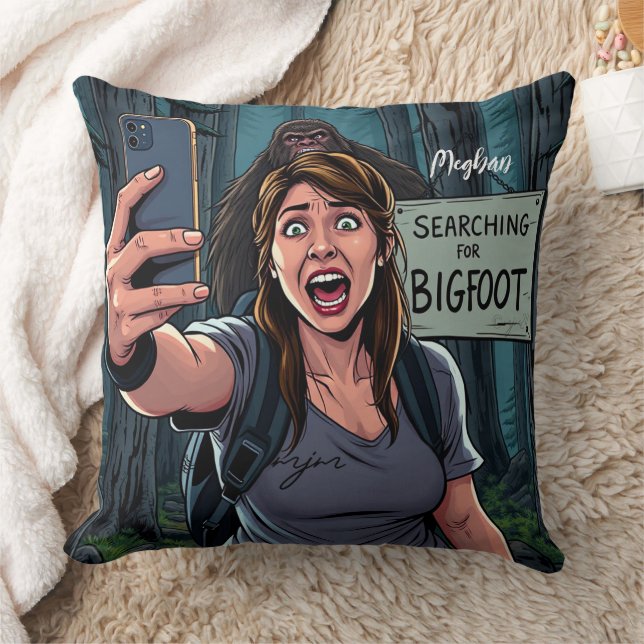 Bigfoot Sasquatch Selfie Kissen (Decke)