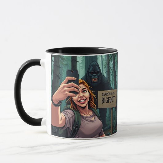 Bigfoot Sasquatch Selfie Tasse (Links)
