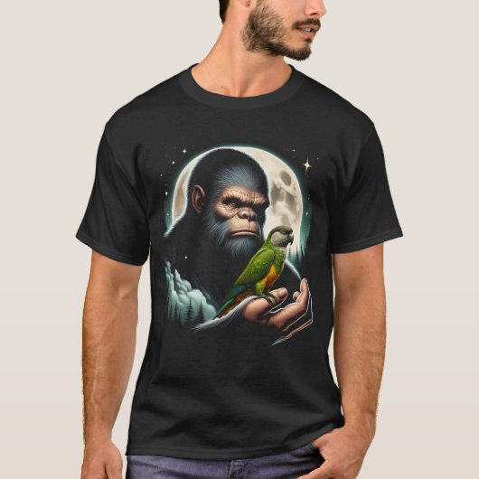 Bigfoot Sasquatch Senegal Parrot Owner Lover Full T-Shirt (Vorderseite)