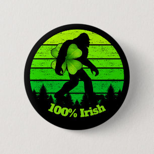 Bigfoot Sasquatch Shamrock 100% irisches grünes De Button