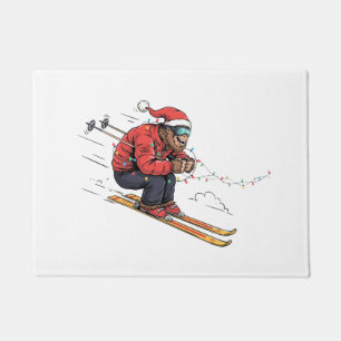 Bigfoot Sasquatch Skifahren Weihnachten Eis Skifah Fußmatte