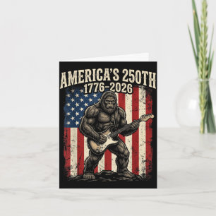 Bigfoot Sasquatch spielt Gitarre 250 Jahre Flagge Karte
