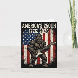Bigfoot Sasquatch spielt Gitarre 250 Jahre Flagge Karte