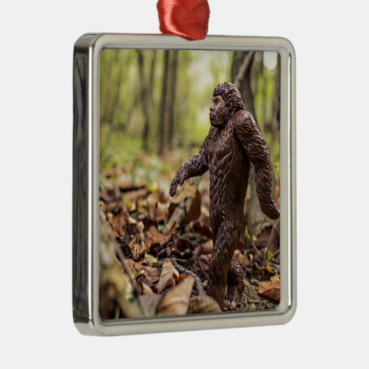 Bigfoot | Sasquatch Square Metal Christmas Ornamen Ornament Aus Metall (Rechts)