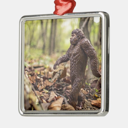 Bigfoot | Sasquatch Square Metal Christmas Ornamen Ornament Aus Metall (Links)