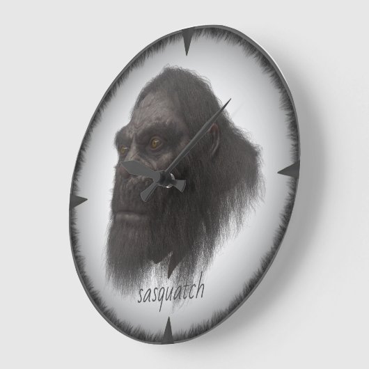 bigfoot, sasquatch, squatching, Booguhr Große Wanduhr (Winkel)