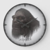 bigfoot, sasquatch, squatching, Booguhr Große Wanduhr (Vorderseite)