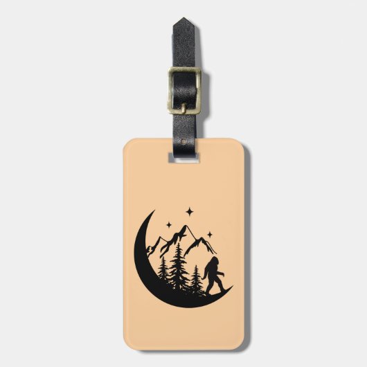 BigFoot Sasquatch Squatchy Forest Mountain QR Code Gepäckanhänger (Vorderseite vertikal)