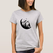 BigFoot Sasquatch Squatchy Forest Mountains Moon T-Shirt (Vorderseite)