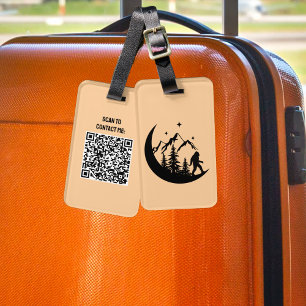 BigFoot Sasquatch Squatchy Wald Berg QR Code Gepäckanhänger