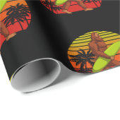 Bigfoot Sasquatch Surfer Typ Surfboard Geschenkpapier (Rolleneckpunkt)