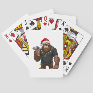 Bigfoot Sasquatch Tattoo-Künstler Weihnachten Spielkarten