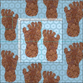 Bigfoot Sasquatch Track Crypto Craft Artikel Stoff (Kachel)