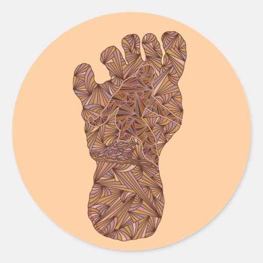 Bigfoot Sasquatch Track Squatchy Artwork Design Runder Aufkleber (Vorderseite)