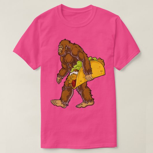 Bigfoot Sasquatch Tragend Taco Funny Camping T-Shirt (Design vorne)