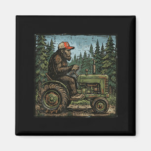 Bigfoot Sasquatch Traktor Lustiger Bauernhof Landw Magnet