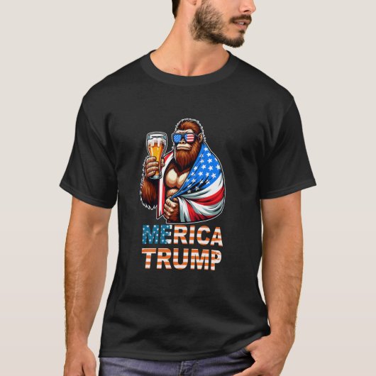 Bigfoot Sasquatch Trump Biden 2024 Präsident El T-Shirt (Vorderseite)