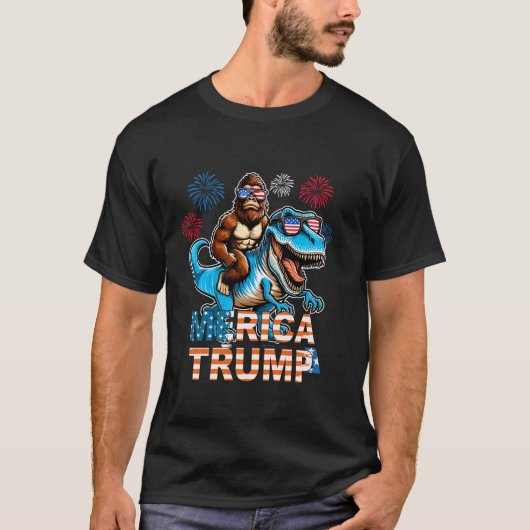 Bigfoot Sasquatch Trump Biden 2024 Präsident El T-Shirt (Vorderseite)