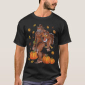 Bigfoot Sasquatch Türkei Pumpkin Happy Thanksgivin T-Shirt (Vorderseite)