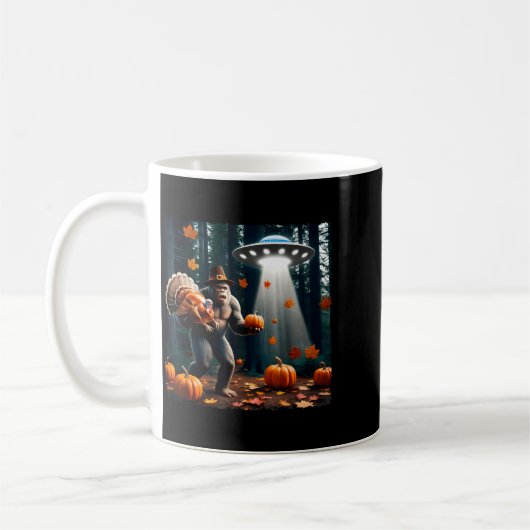 Bigfoot Sasquatch Turkey Ufos Funny Thanksgiving D Kaffeetasse (Links)
