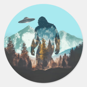 Bigfoot Sasquatch UFO Stickers
