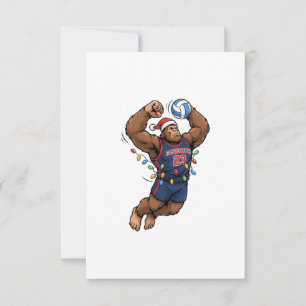 Bigfoot Sasquatch Volleyball Weihnachten Sport Dankeskarte