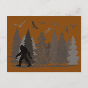 Bigfoot Sasquatch Wald Postkarte