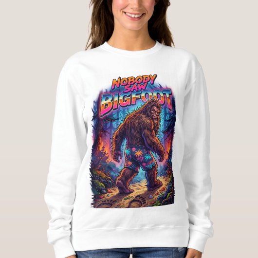 Bigfoot Sasquatch Wandern entdecken Sweatshirt (Vorderseite)