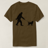 Bigfoot Sasquatch Wandern Mops für Dog Lovers Funn T-Shirt (Design vorne)