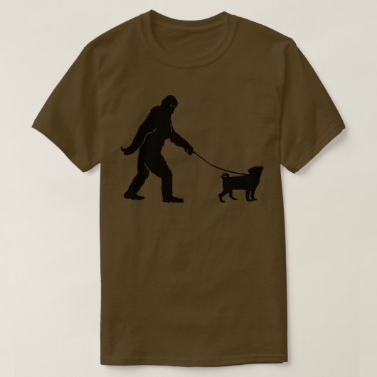 Bigfoot Sasquatch Wandern Mops für Dog Lovers Funn T-Shirt (Design vorne)
