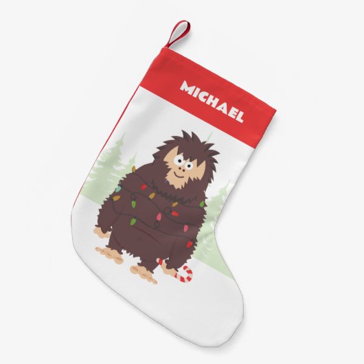 Bigfoot Sasquatch Weihnachten Kleiner Weihnachtsstrumpf (Vorderansicht (hängend))