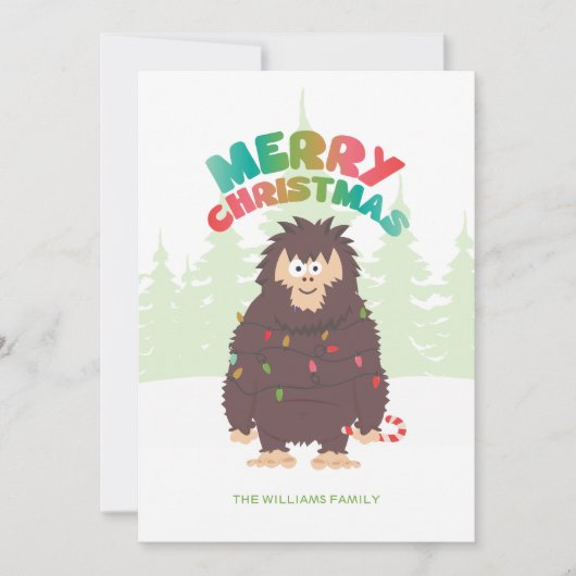 Bigfoot Sasquatch Weihnachtskarte Feiertagskarte (Vorderseite)