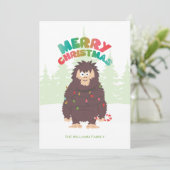 Bigfoot Sasquatch Weihnachtskarte Feiertagskarte (Stehend Vorderseite)