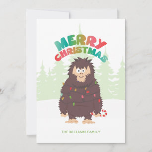 Bigfoot Sasquatch Weihnachtskarte Feiertagskarte