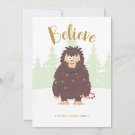 Bigfoot Sasquatch Weihnachtskarte Feiertagskarte