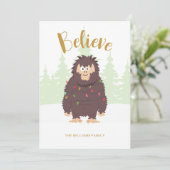 Bigfoot Sasquatch Weihnachtskarte Feiertagskarte (Stehend Vorderseite)