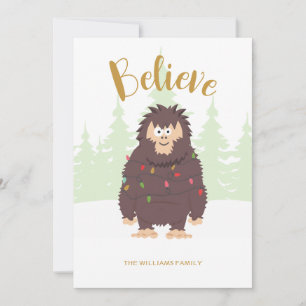 Bigfoot Sasquatch Weihnachtskarte Feiertagskarte