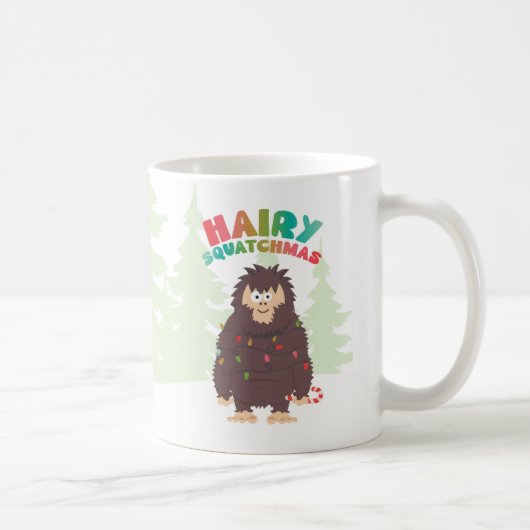 Bigfoot Sasquatch Weihnachtskarte Kaffeetasse (Rechts)