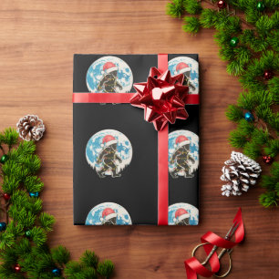 Bigfoot Sasquatch Weihnachtsmann Mond Weihnachtsbe Geschenkpapier