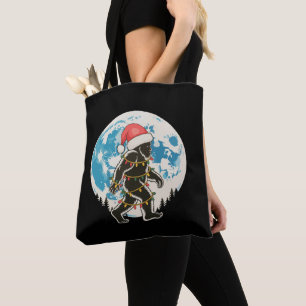 Bigfoot Sasquatch Weihnachtsmann Mond Weihnachtsbe Tasche