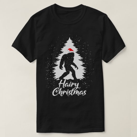Bigfoot Sasquatch Weihnachtsmannmütze Hairy Christ T-Shirt (Design vorne)