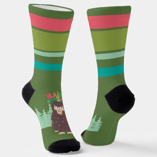 Bigfoot Sasquatch Weihnachtssocken der Crew Socken (Gewinkelt)