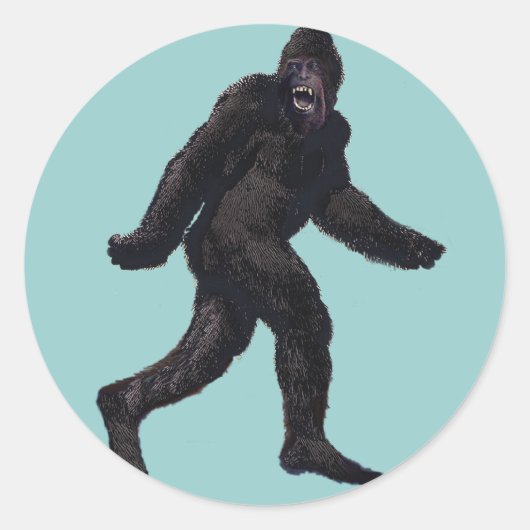 Bigfoot Sasquatch Yetti Runder Aufkleber (Vorderseite)