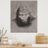 BIGFOOT SASQUATCH ZEICHNEND PORTRAIT ORANGE AUGEN POSTER (Küche)