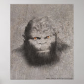 BIGFOOT SASQUATCH ZEICHNEND PORTRAIT ORANGE AUGEN POSTER (Vorne)