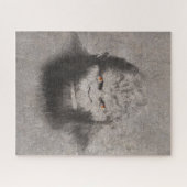 BIGFOOT SASQUATCH ZEICHNEND PORTRAIT ORANGE AUGEN PUZZLE (Horizontal)