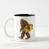 Bigfoot Sasquatsch Carry Taco Zweifarbige Tasse (Links)